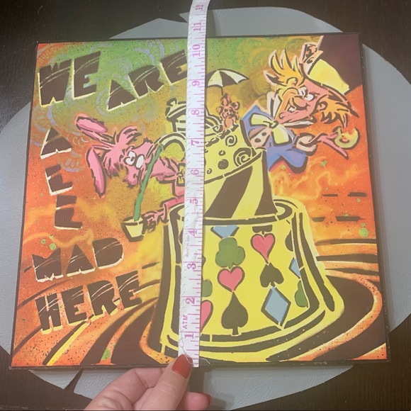 Alice in Wonderland Mad Hatter & Dormouse  Artwork on Wood - We’re All Mad Here - Picture 3 of 10